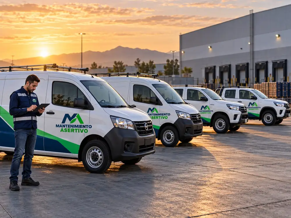 Flota de vehículos rotulados de Mantenimiento Asertivo